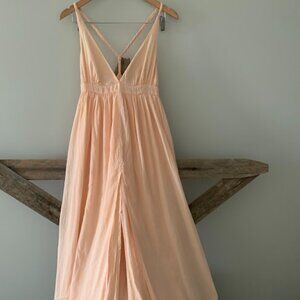 Loup Charmant Designer NY Gauzy Organic Cotton flowy sundress-size M; Apricot